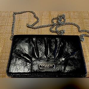 Coach Patent Black Leather chain crossbody or handbag
